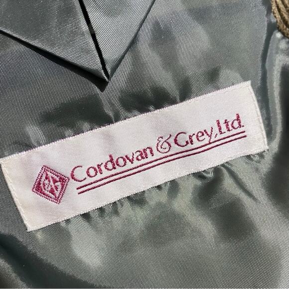Cordovan & Grey brown corduroy sport coat blazer suit jacket 42 long - Picture 9 of 11